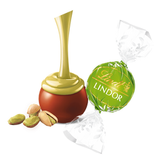 Pistachio Milk Chocolate LINDOR Truffles 800-pc Case (353 oz)