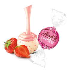 Strawberries and Cream White Chocolate LINDOR Truffles (800-pc, 353 oz)