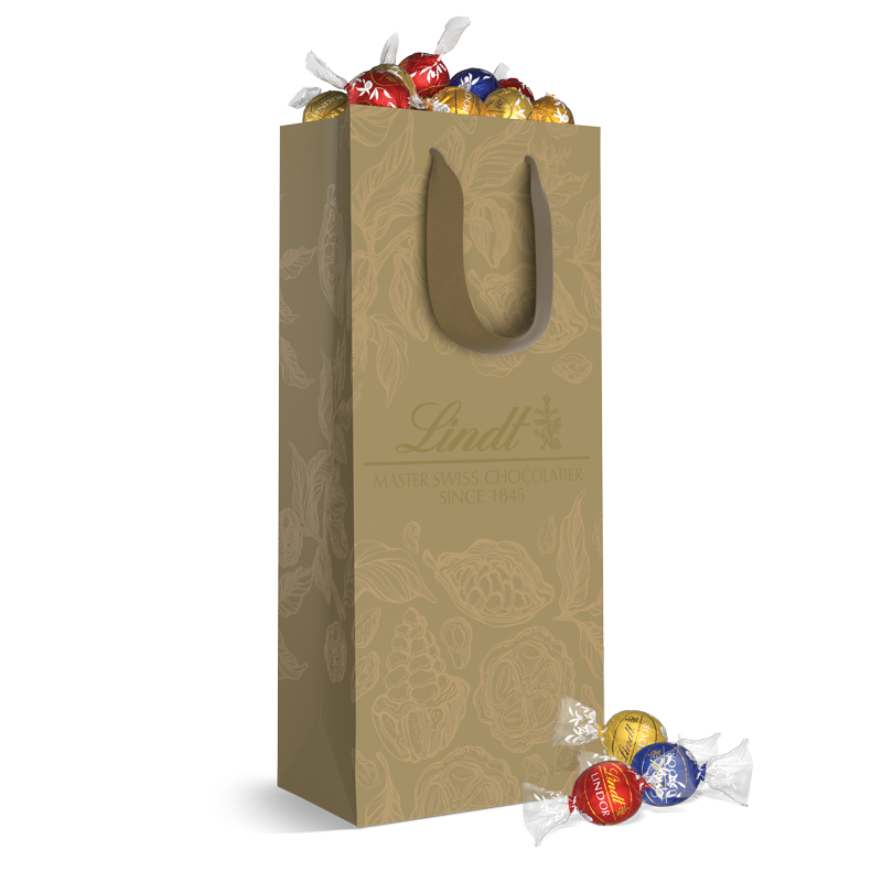 Assorted 5-Flavor LINDOR Truffles Gold 75-pc Gift Bag (31.7 oz)