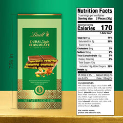Lindt Dubai Style Milk Chocolate Bar (5.3 oz)